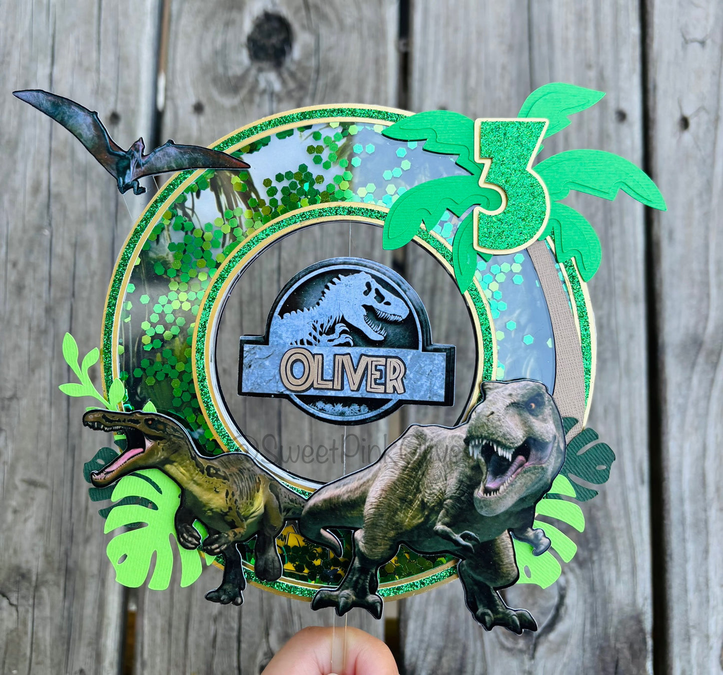 Personalized Dino Cake Topper