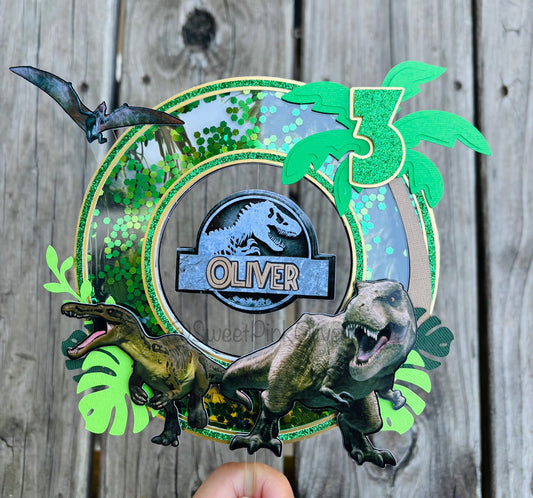 Personalized Dino Cake Topper